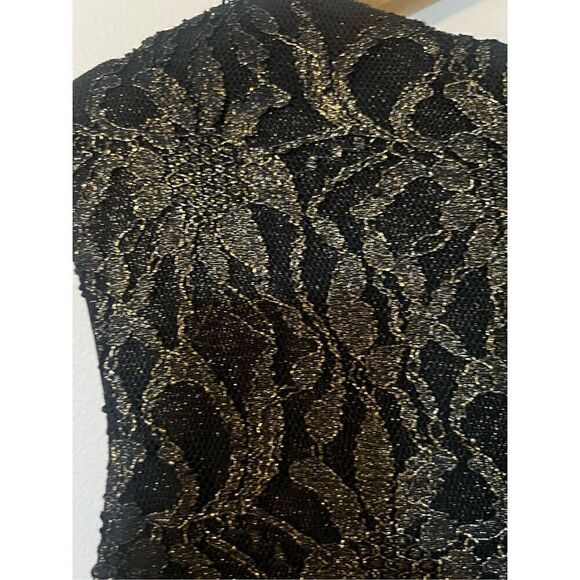 Lauren Ralph Lauren Women’s Size 12 Cowl Neck Dress Black Shimmer Short Sleeve - Picture 8 of 9